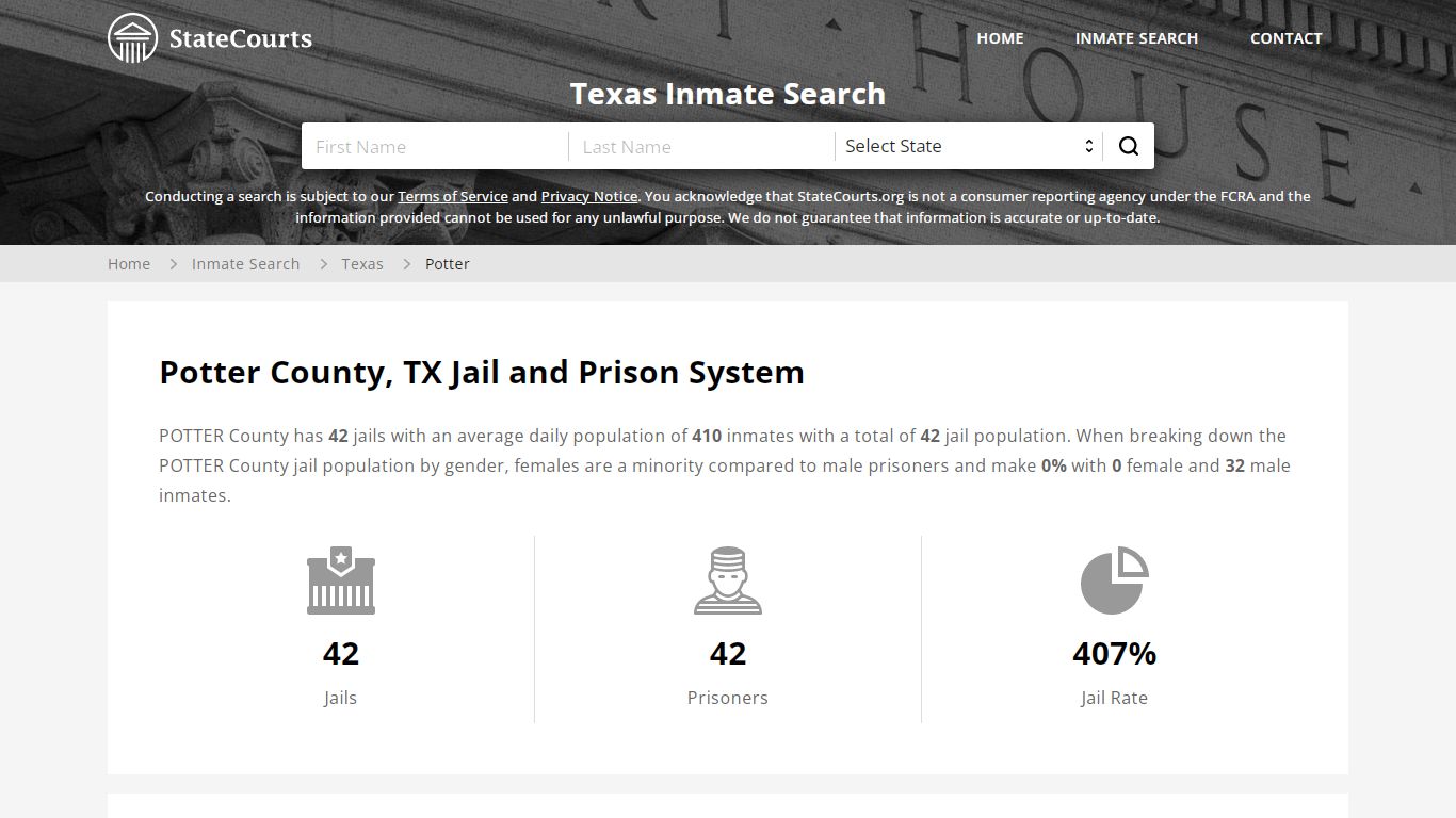 Potter County, TX Inmate Search - StateCourts